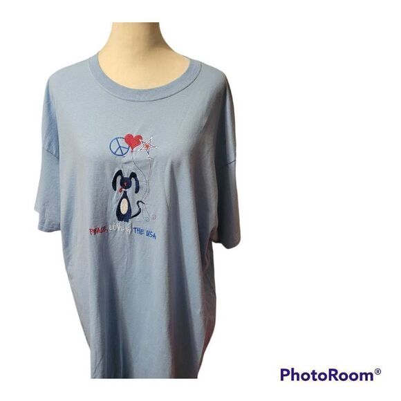 MCcc Sportswear Peace, Love & USA Dog T-Shirt Size XL - Picture 2 of 8